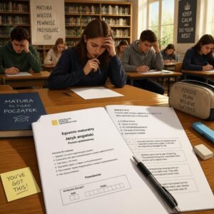 Młodzież przygotowująca się do matury z języka angielskiego